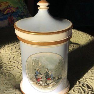 Kirkhams Portmeirion Fish Market Antique Biscuit Jar w/Lid